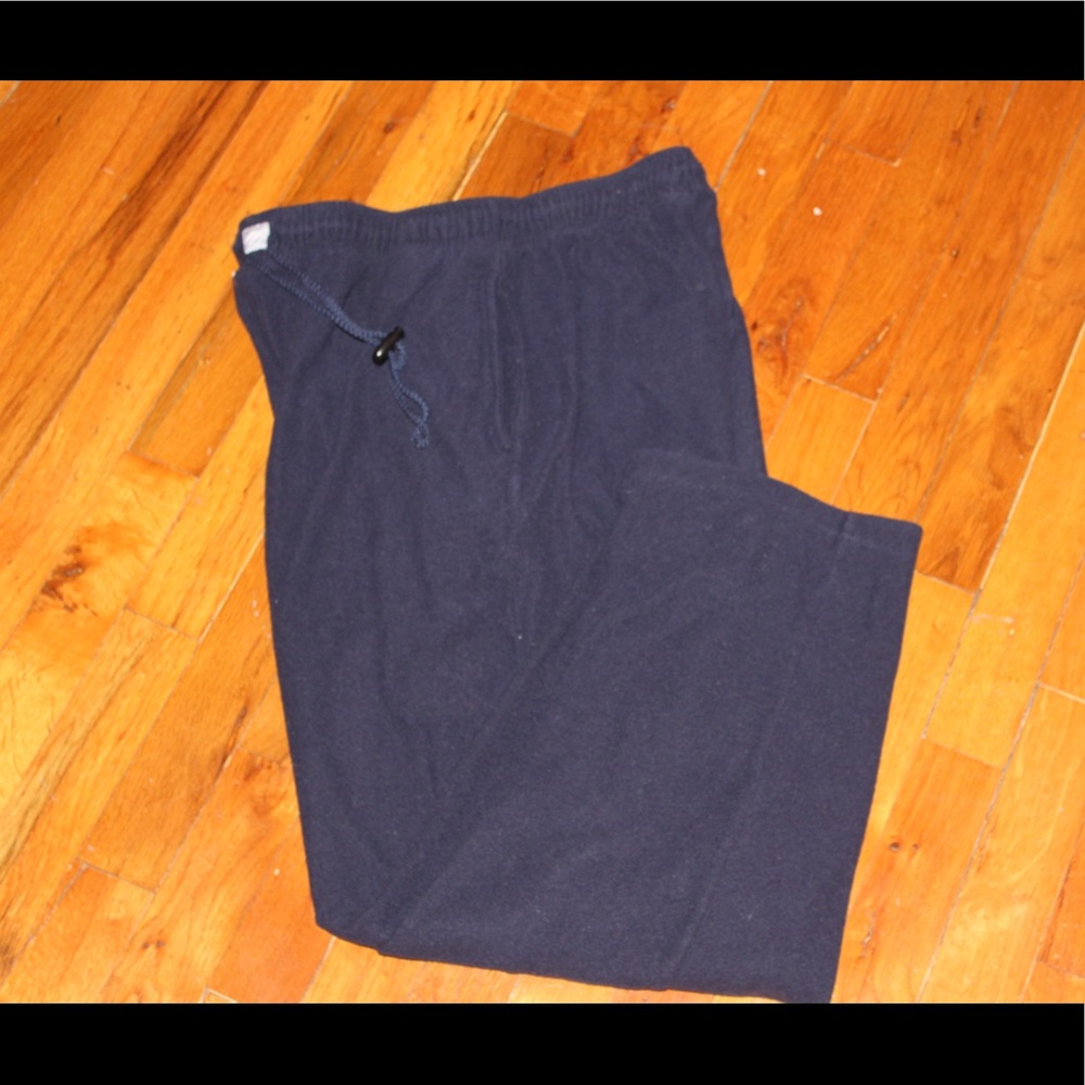 Navy Joseph Abboud Fleece Sleep Sweatpants Sz Med
